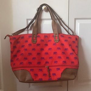 Stella & Dot Getaway tote - rare  elephant print